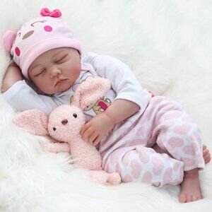 🆕22 Inches Girl Soft Vinyl Realistic Baby Doll Newborn Reborn Baby Doll 3+